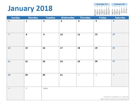 Monthly Calendar Template Excel